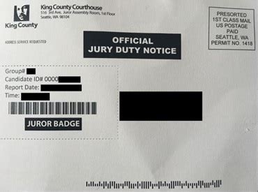Jury duty notices - King County, Washington