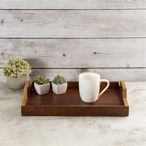 Brown Wooden Serving & Decor Tray | Perfect for Parties – Metalsmith