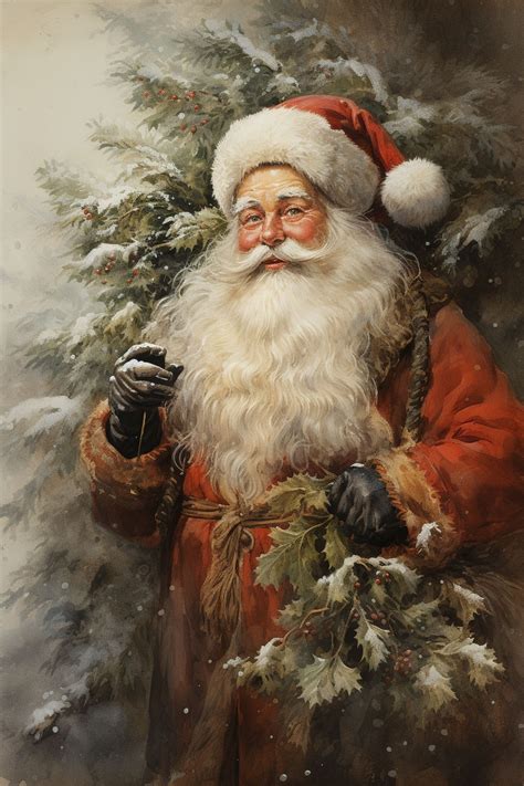 Vintage Santa Claus Art Free Stock Photo - Public Domain Pictures