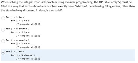 Image result for Dynamic Programming Integral Knapsack