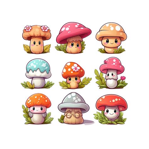 Cute Kawaii Mushroom SVGs - Ideal for Planners, Journals & Stickers ...