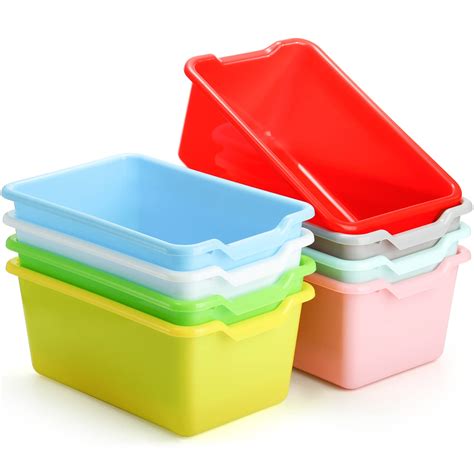 Buy WUWEOT 8 Pack Plastic Storage Bins, Easy-to-Grip Design ...