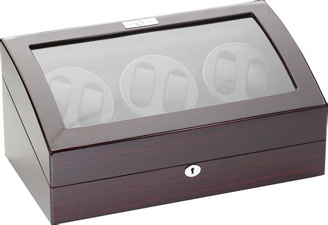 Buy Diplomat Ebony Wood Six Watch Winder with Black Leather Interior ...