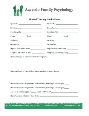 Fillable Online Marital Therapy Intake Form - azevedofamilypsychology ...