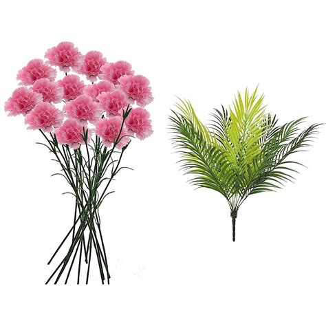 Buy Fourwalls Artificial Synthetic Single Carnation Flower Stick (45 cm ...