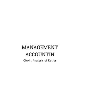 Cash flow Management Accounting - Studocu