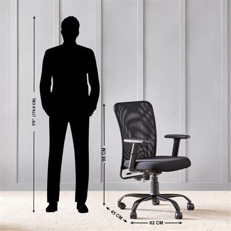 Buy Yuva Magna Mesh Mid Back Office Chair - Black from Home Centre at ...