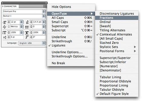 Image result for OpenType Options