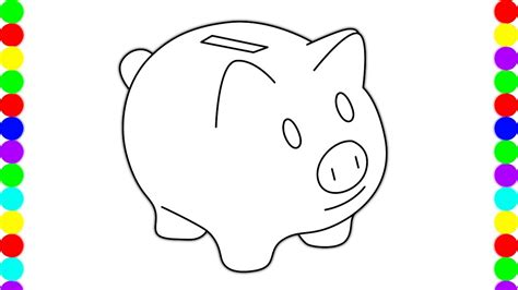 How to draw a Piggy Bank Step by Step for Beginners - YouTube