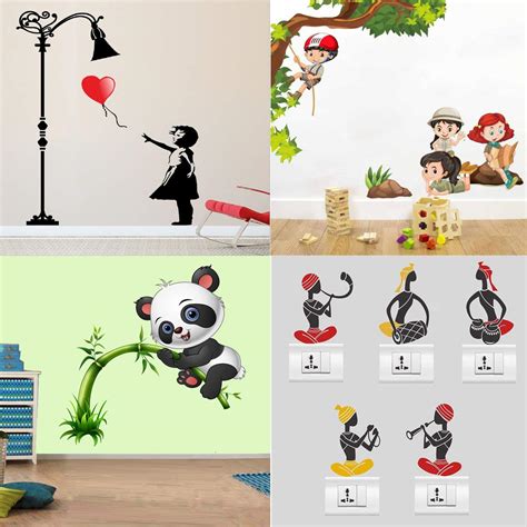 Walltech Combo of 4 Wall Sticker Balloon Girl-(120 x 90 cms) | Kids ...
