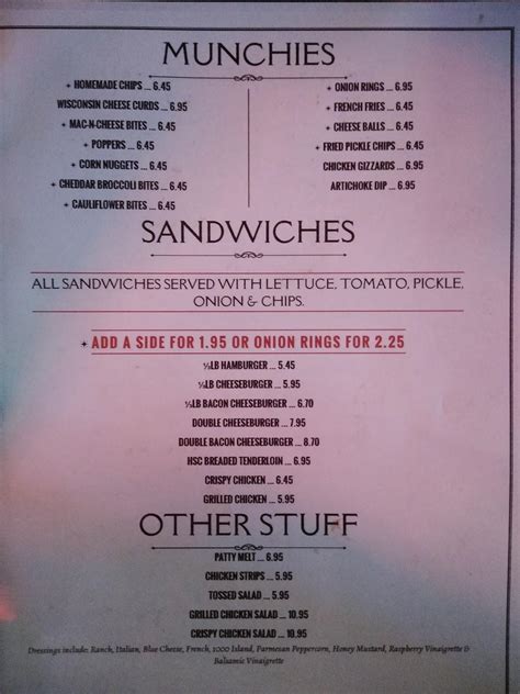 Menu at Haverhill Social Club, Haverhill, 210 1st St