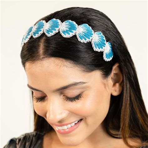 Crystal Shell Headband - Blue | Hair Drama Company