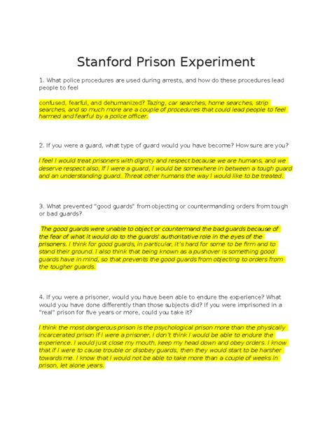 Stanford Prison Experiment Rules