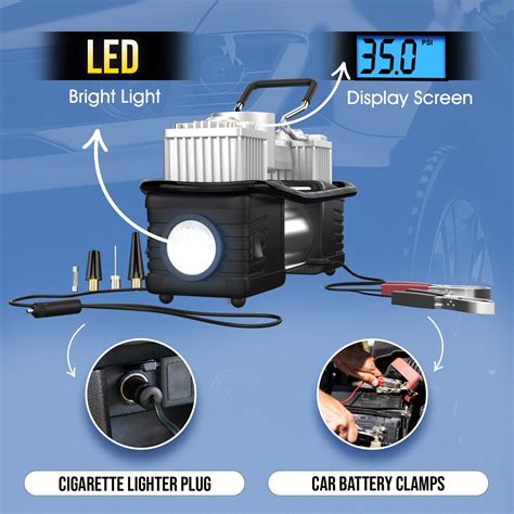 Buy OlarHike 12V Portable Air Compressor, 150PSI Dual Cylinder Metal ...