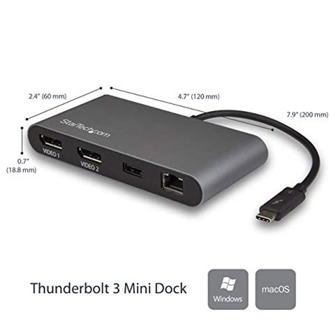 Buy StarTech.com Dual 4K Monitor Mini Thunderbolt 3 Dock with ...