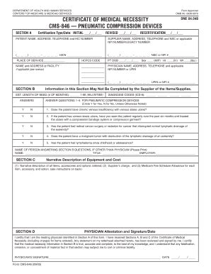 Fillable Online downloads cms Certificate of medical necessity cms-846 ...