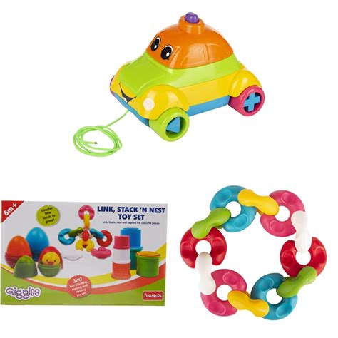 Giggles - Link Stack N Nest Toy Set, Multicolour 3 in 1 Gift Set ...