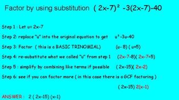 Image result for How to Factor Using Substitution