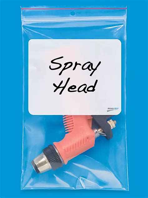 5 x 8" 4 Mil Minigrip® White Block Bags - Hang Hole S-1679 - ULINE