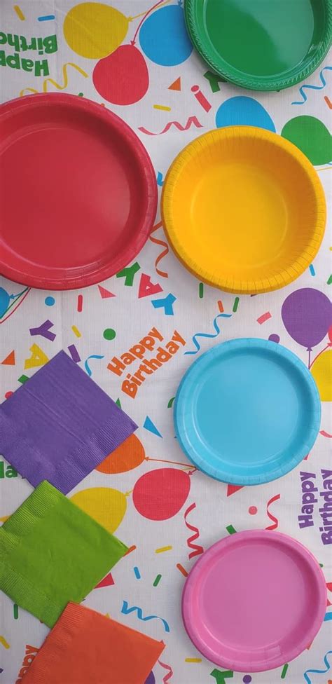 Buy Seedling Tablecloths Happy Birthday Flannel Backing (60 x60 Square ...