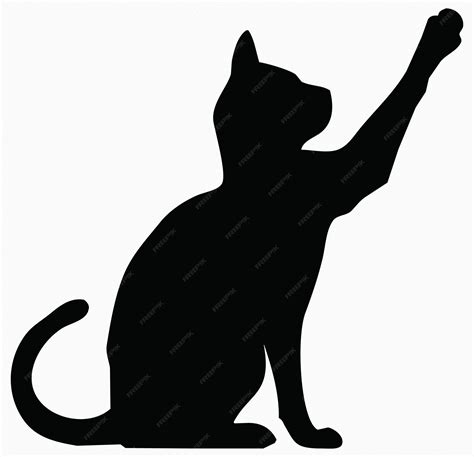 Premium Vector | Hand drawn cat silhouette