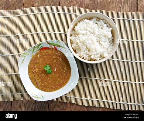 Dal bhat - traditional meal Nepal, Bangladesh and India.consists of ...