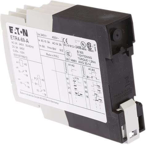 031891 ETR4-69-A Eaton | Eaton ETR4 Series DIN Rail Timer Relay, 1 ...