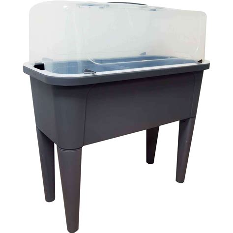 Botanicals Collection | Plastic Raised Garden Bed With Lid Grey | Mitre10