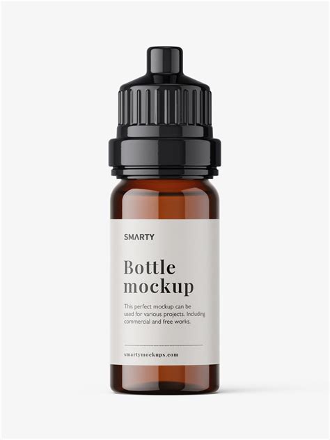 Amber essential oil bottle mockup - Mockups Design