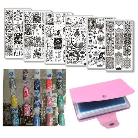 6Pcs Creative Design Nail Stamping Plates Flower Star Ocean Theme ...