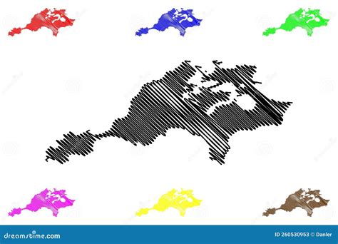 Rottnest Island Western Australia, Commonwealth of Australia, Indian Ocean Map Vector ...