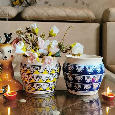 Niyara Combo Designer Handmade Combo Ceramic planters Pot for Indoor ...