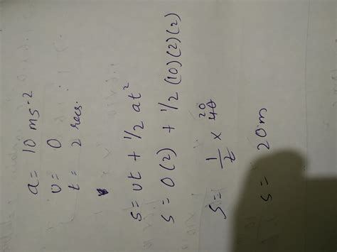 a body is accelerating at a constant rate of 10m/s².if the body starts ...