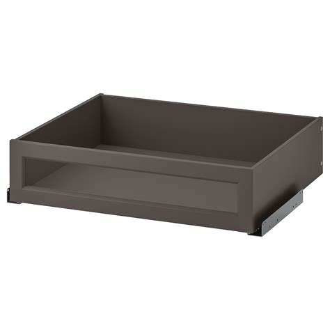 KOMPLEMENT drawer with framed glass front, dark grey, 75x58 cm (291 ...