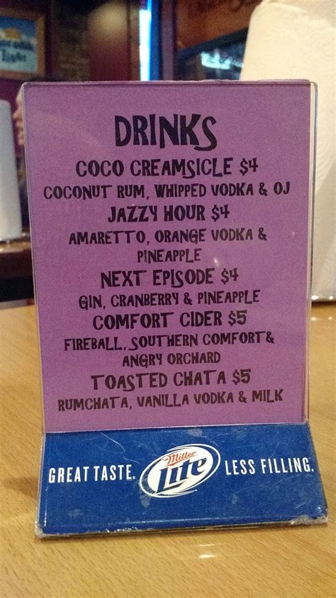 Menu at Beanie's Bar & Grill, Mount Joy