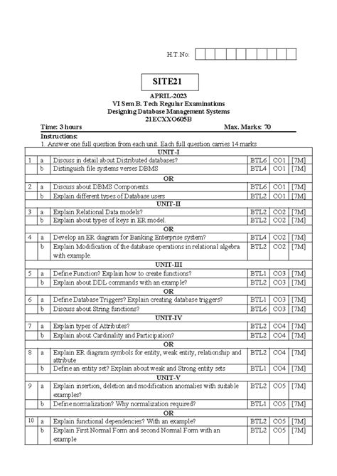 Ddbms-Model SET-3QP - APRIL- VI Sem B. Tech Regular Examinations ...