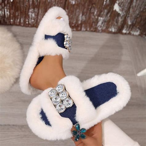 Hairy Slippers For Women In Autumn And Winter 2024, New Indoor Anti ...