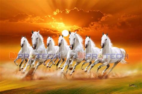 028 Vaastu Seven Horses Painting Large size white horses L