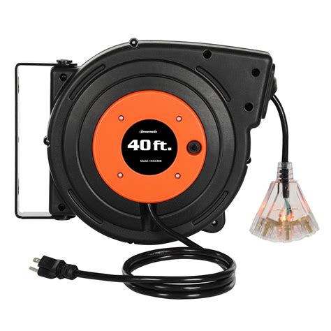 Dewenwils 40ft Retractable Extension Cord Reel, Heavy Duty Power ...