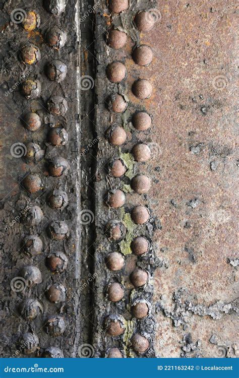 Old, Rusted Rivets on Weathered Metal. Stock Photo - Image of ...