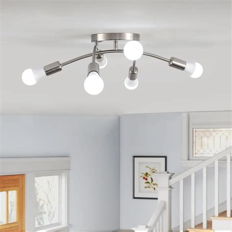 6-Lights Semi Flush Mount Ceiling Light, Modern Kitchen Light Fixtures ...