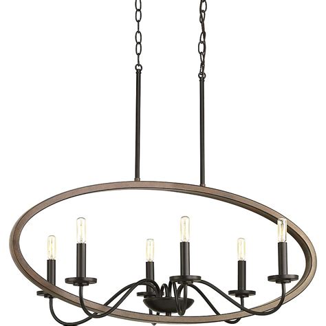 Progress Lighting Fontayne 6-Light Antique Bronze Farmhouse Led; Dry ...
