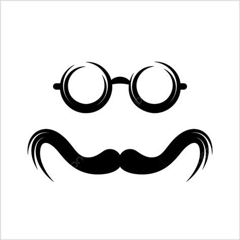Moustach Vector Design Images, Moustache And Glasses Icon, Line, 4d ...