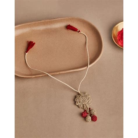 Buy Fabindia Beige Handcrafted Thread Lumba Online