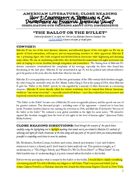 Rashid- Unit 2: "The Ballot or the Bullet" - gh567 - Studocu