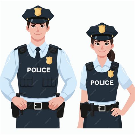 Premium Vector | Vector illustration of polices in flat design style - C-minus Illustration