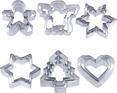 Amazon.com: 18 Pcs Metal Christmas Cookie Cutters, Xmas Holiday Cookie ...