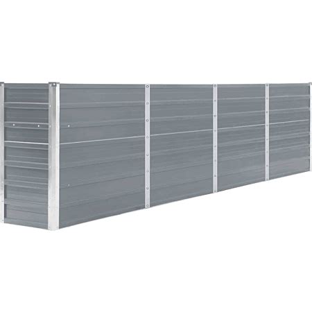 vidaXL Jardinière 320x40x77 cm Acier galvanisé Gris au meilleur prix ...