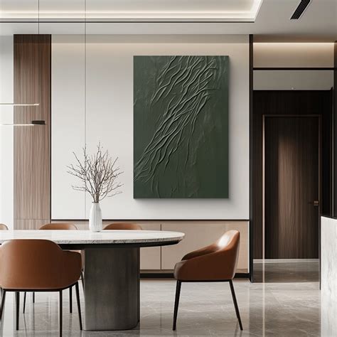 Dark Green Flowing Texture Art - Green Texture textured wall art – CRAFTICO