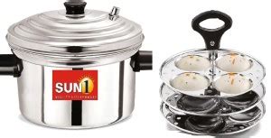 sun1 SUN1-STAINLESS STEEL 3 PLATES IDLI COOKER WITH LIFTER Induction ...